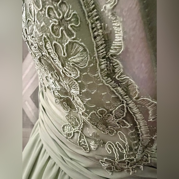 Beautiful Sage Prom Azazie Gown - Picture 5 of 10